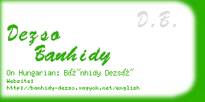 dezso banhidy business card